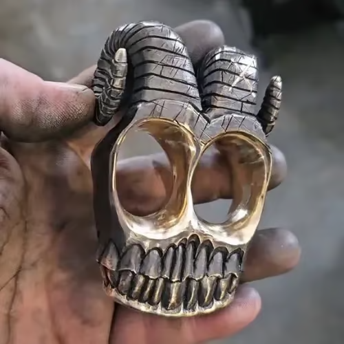 🔥LAST DAY SALE 49% OFF 🐏Handmade Ram Horn Skull Knuckles (BUY 2 FREE SHIPPING)