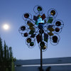 Solar-Powered Windmill with Colorful Fan Blades and Changing LED Light