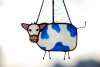 🛸UFO Abduction a Cow Stained Glass Suncatcher