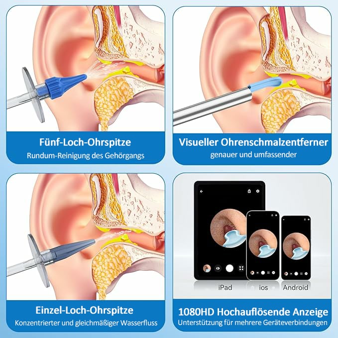 👂Kabellose endoskopische Ohrlöffel (Achtteiliges Set)