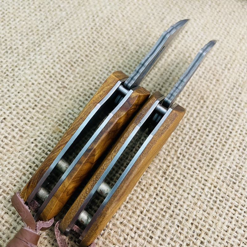 Soybean Damascus Steel Mini Pocket Knife