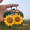 Handgemachter gehäkelter Sonnenblumen-Schlüsselanhänger