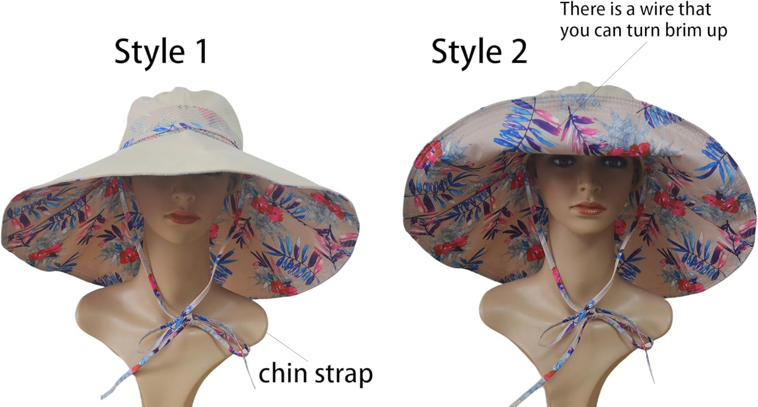 Packable Large Brim Sun Hat for Women - 6.7