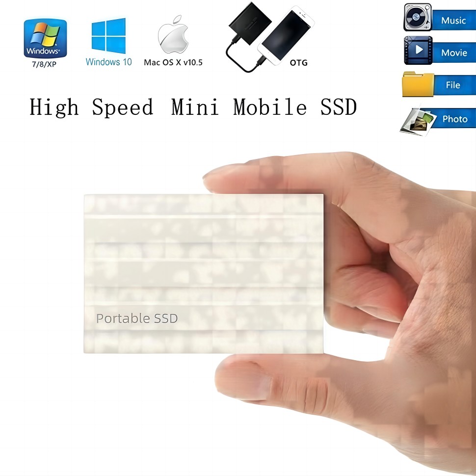 Ultra-high-speed Portable Mobile Solid State Drive, for Photographers, Content Creators and Gaming, External Solid State Drive