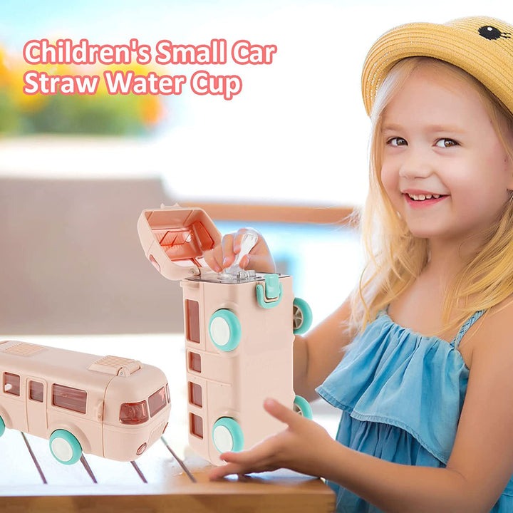 Portable Detachable Bus Shaped Drinking Water Bottle with Strap for kids