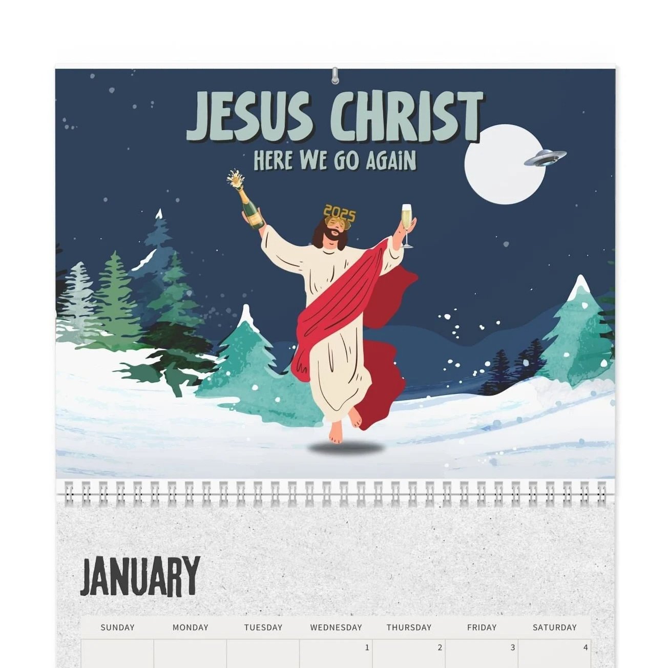 😂Funny Adult Jesus Christ Calendar 2025