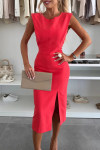 Women's Round Neck Slit Elegant Dress