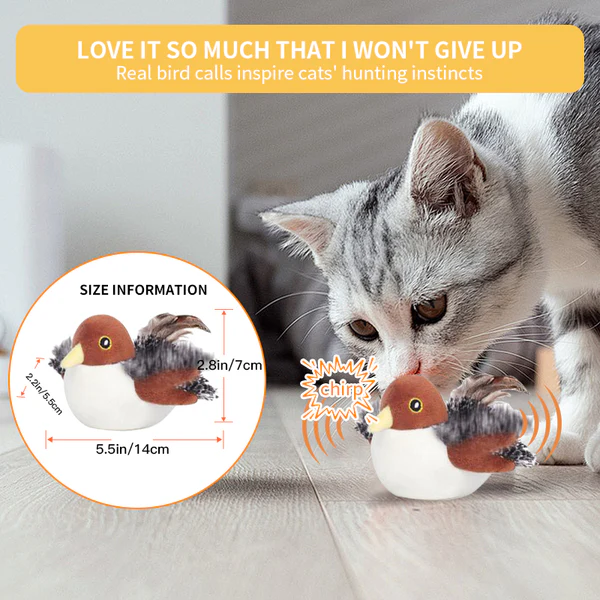 🔥 Last Day Sale 50% Off  ⏰ Interactive Chirping Bird Cat Toy 🐧