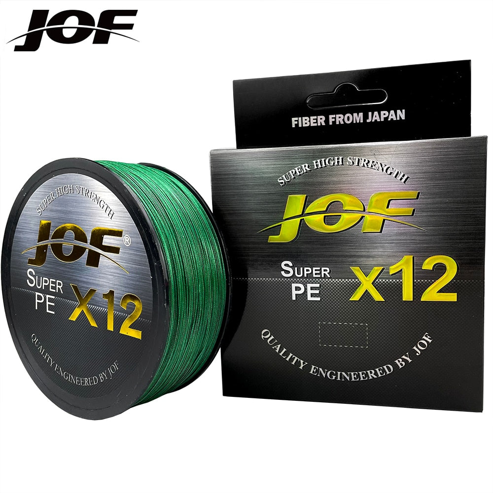 JOF 12 Strands Braided PE Fishing Line 100M-500M