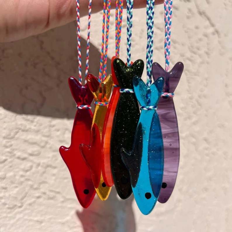 LAST DAY 49% OFF🐟️Handmade Stained Glass Sardine Suncatcher
