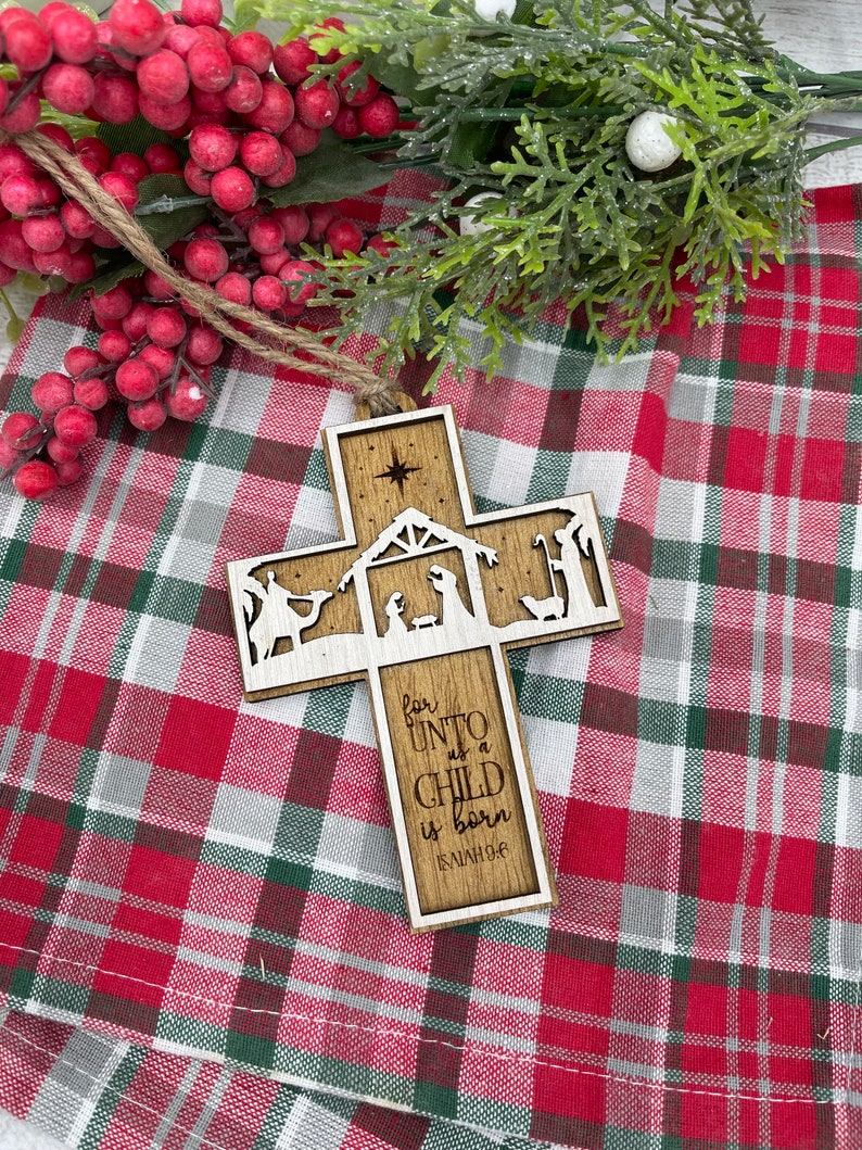 🎄Nativity Cross Scripture Christmas Ornament