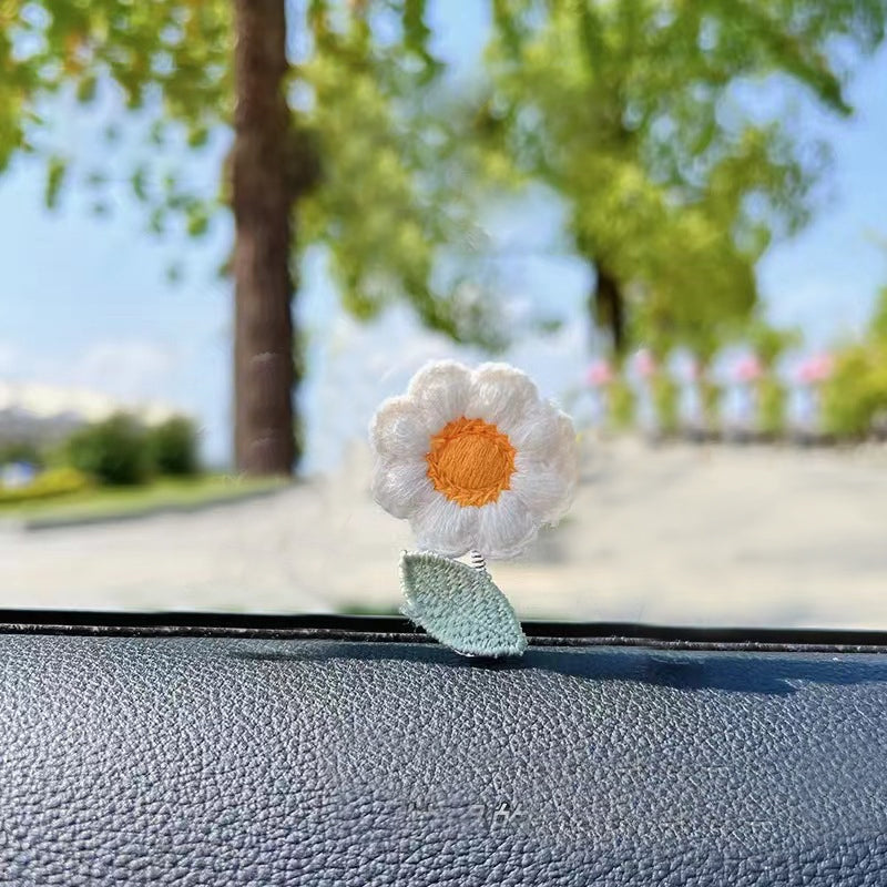 (🎄Christmas Hot Sale🔥🔥)🌸Shaking Head Flower Car Ornament(7 PCS)💜(BUY MORE SAVE MORE)