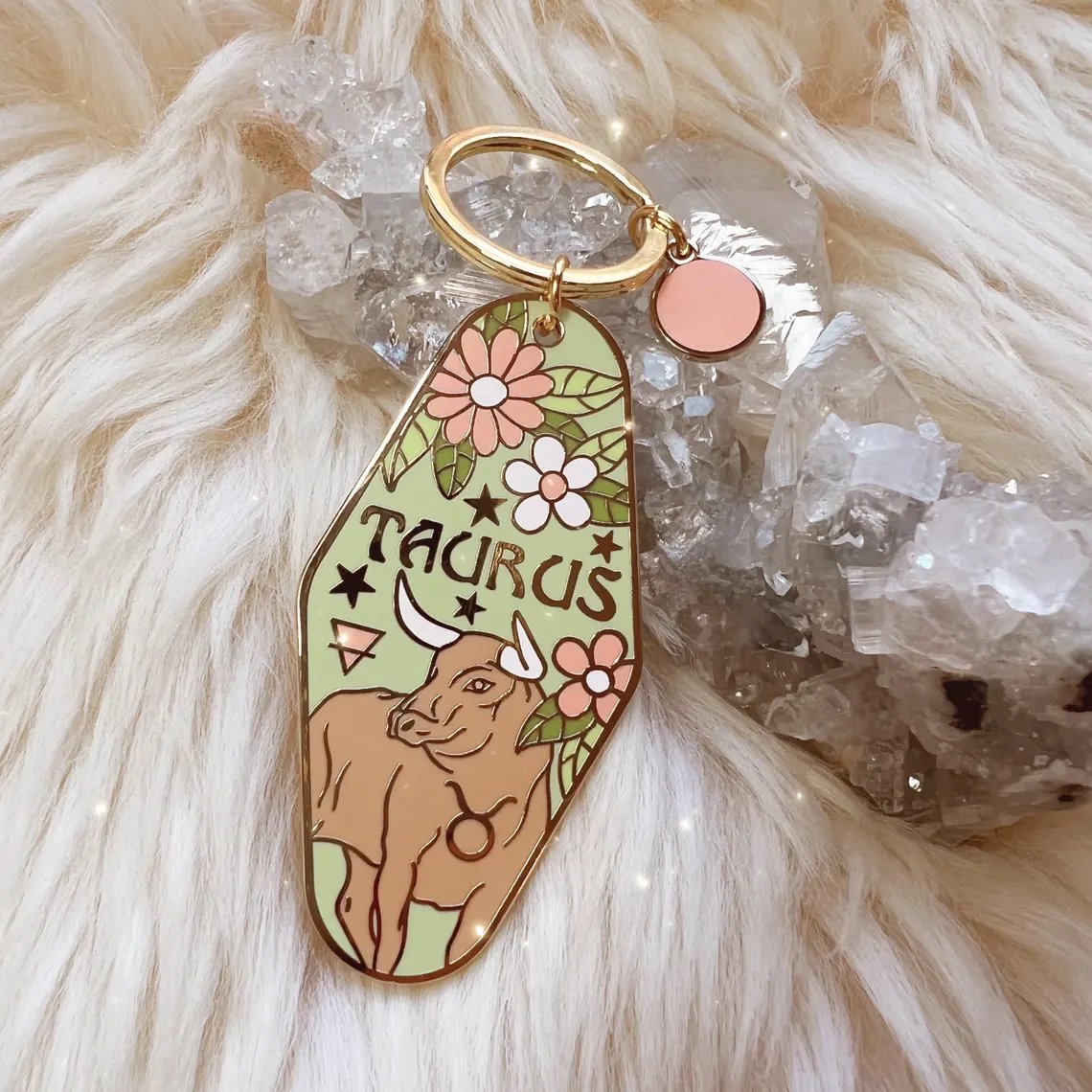 🎁TikTok Last Day Sale - 70% OFF🔥Vintage Illustrated Zodiac Keychain✨🔮