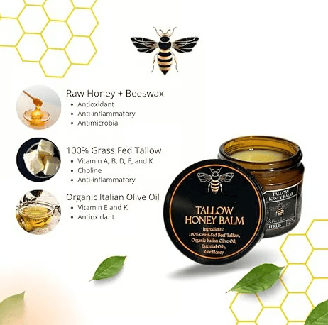 🔥Last Day Promotion 70% OFF🍯Handmade Organic Grass-Fed Beef Tallow Balm with Raw Honey