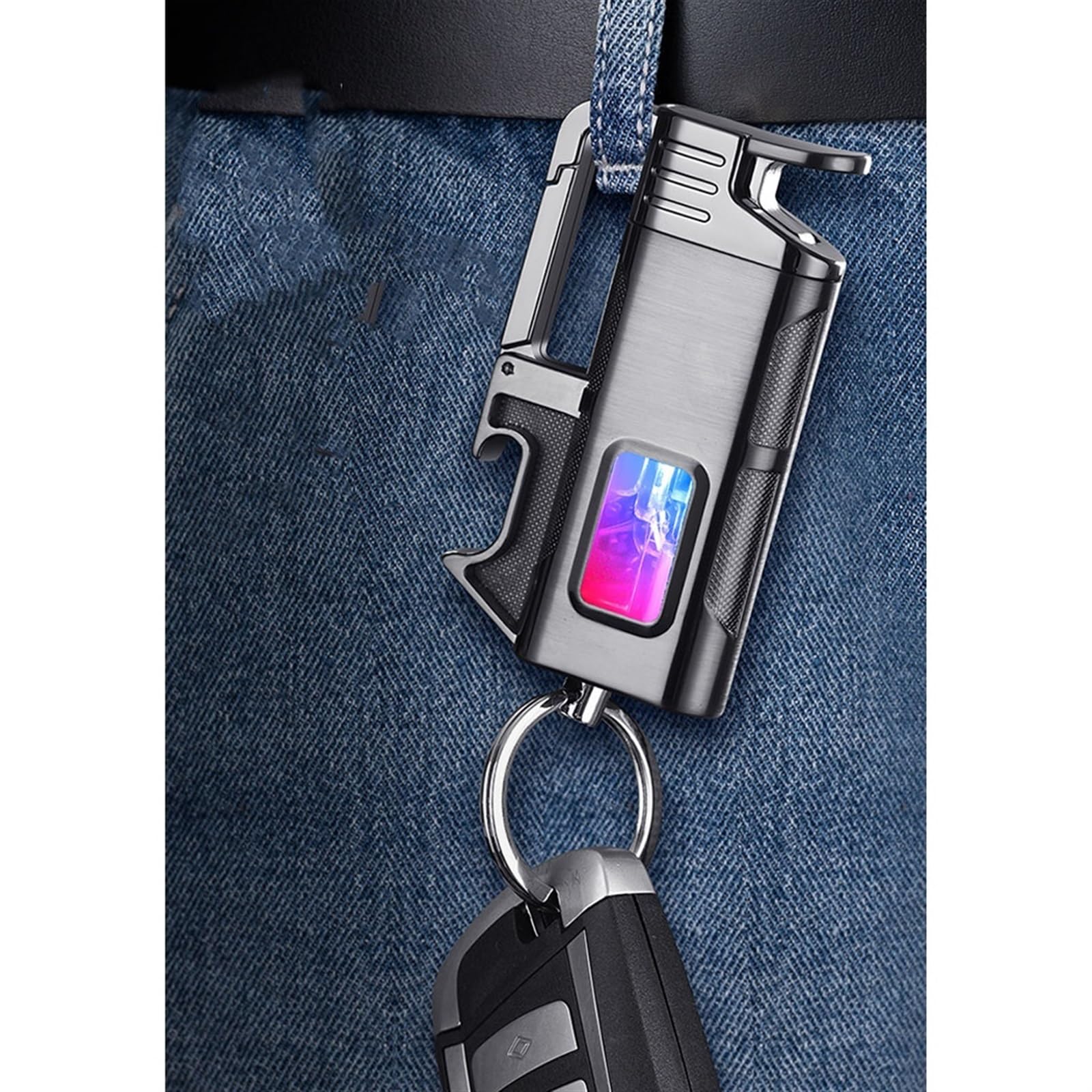Portable Keychain Lighter-Adjustable Windproof Flame