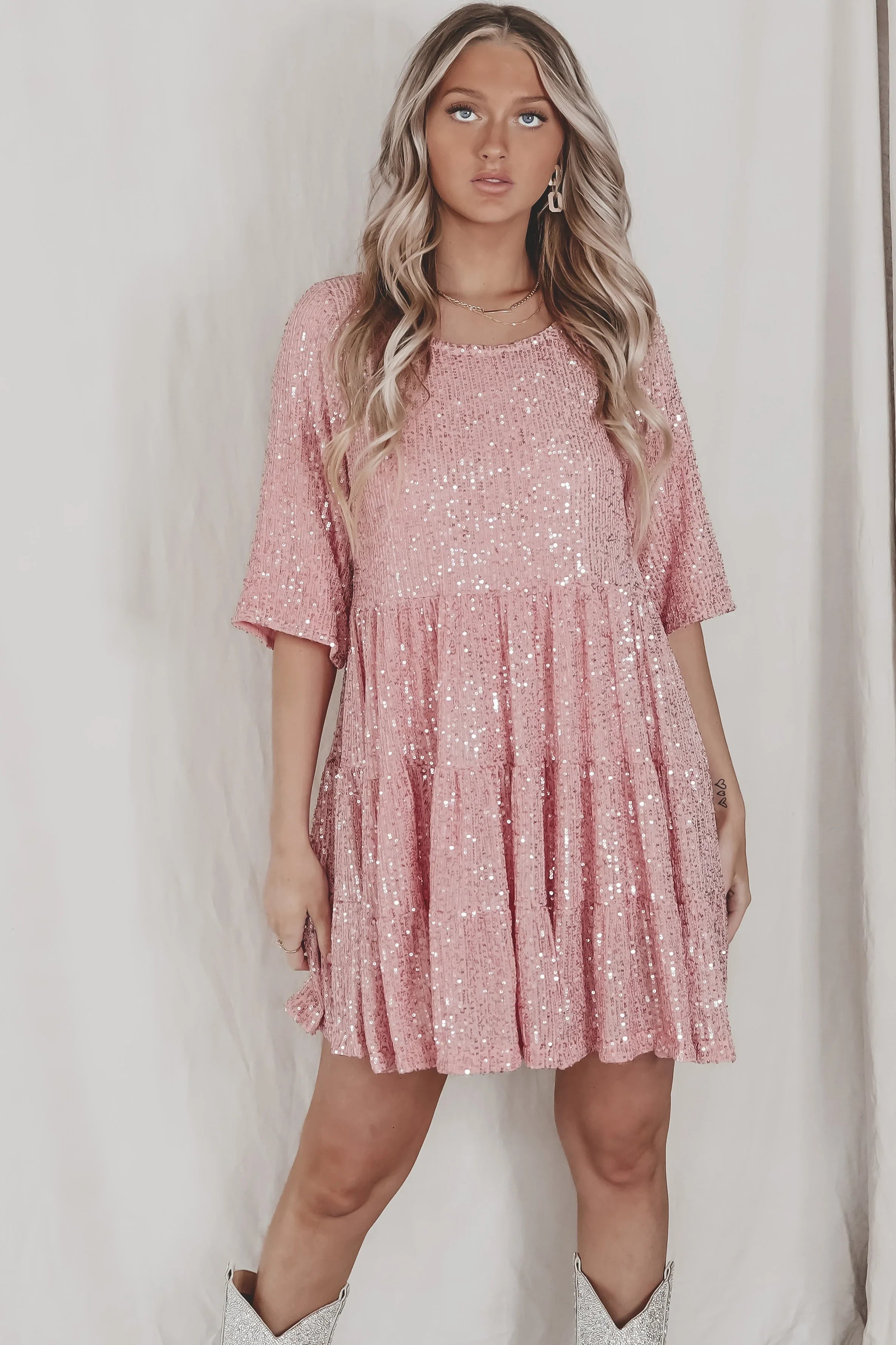 TikTok 🔥Last Day Promotion 48% OFF-🎁-Sequin Baby Doll Dress✨