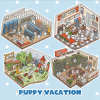 Puppy Sticker Scenes! Create your Own Four Puppy Library|Cinema|Resort|Market