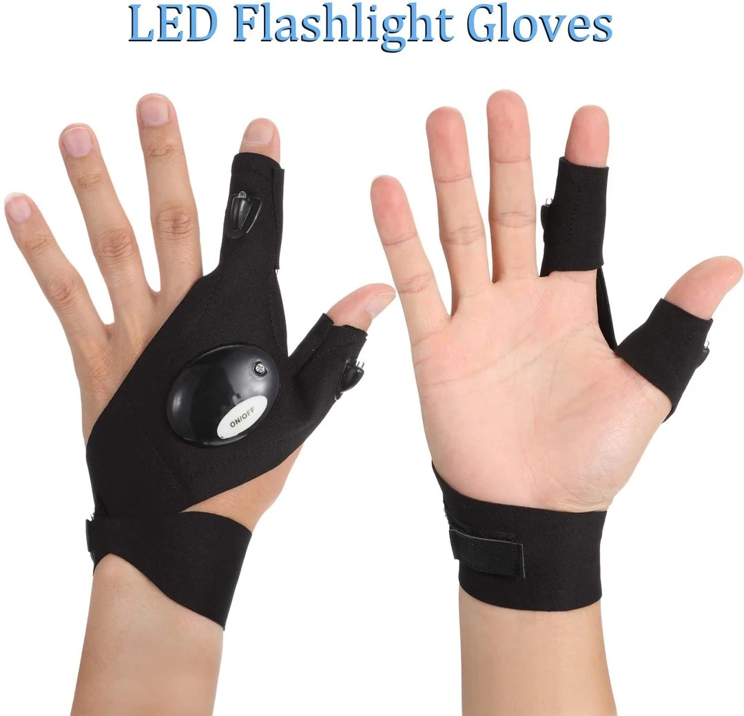 LED gloves with waterproof light