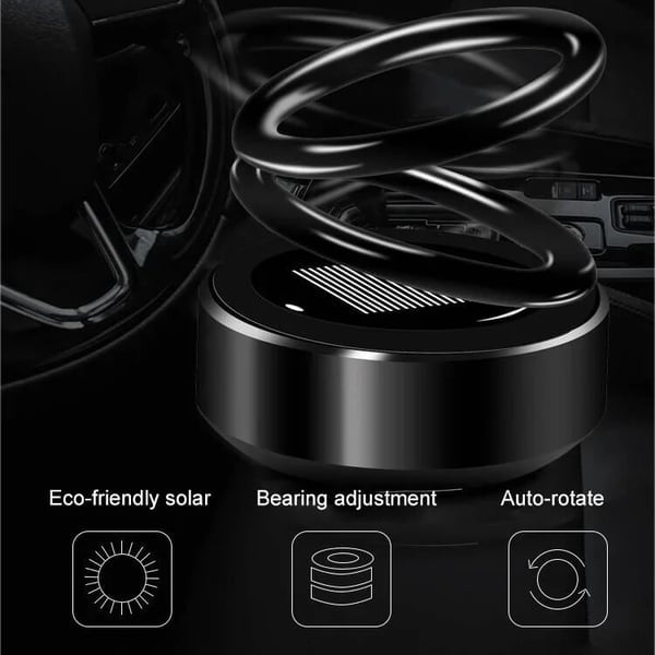 🔥Last Day Promotion - 49% OFF🚗Solar Rotating Double Ring Suspension Car Aromatherapy Ornament-BUY 2 FREE SHIPPING