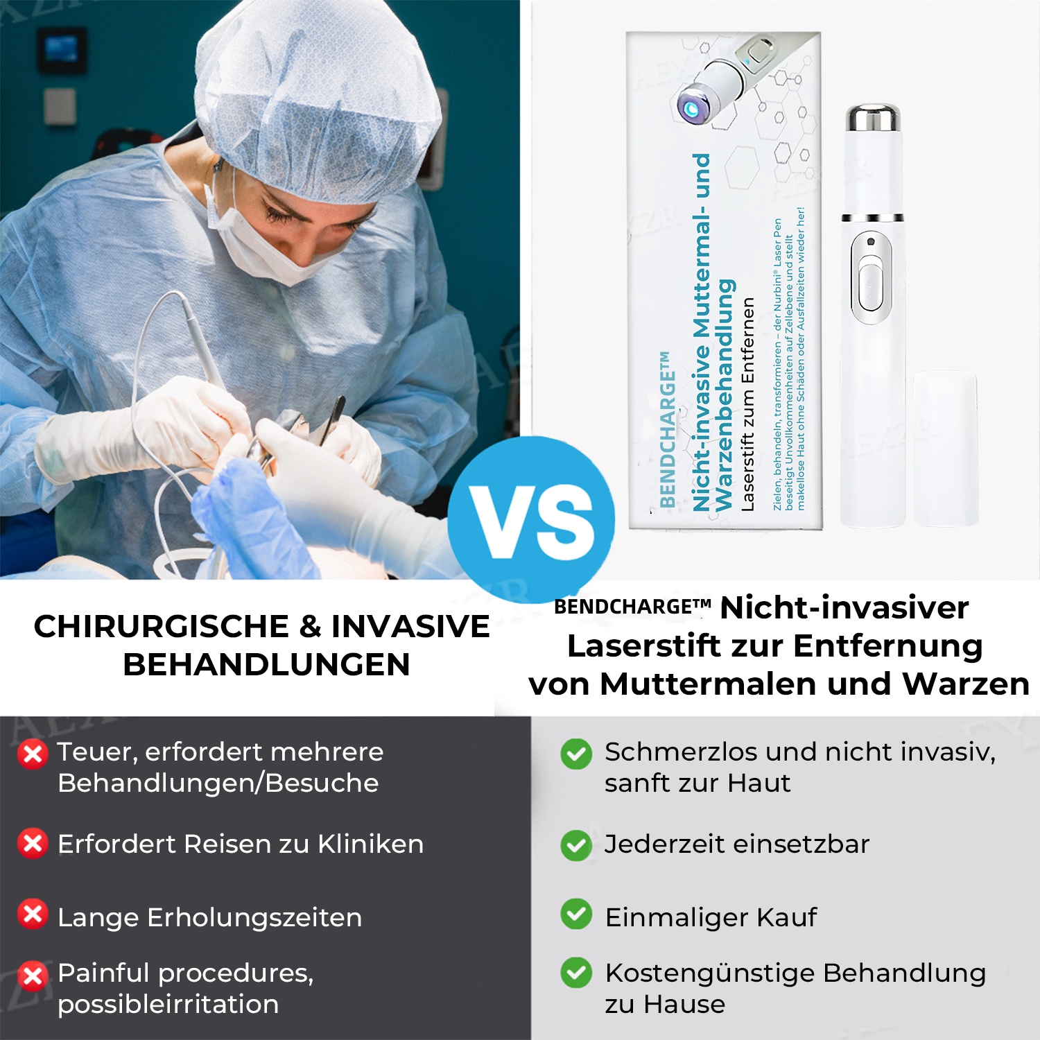 🎁-✨BENDCHARGE™ Nicht-invasiver Laser-Stift zur Entfernung von Muttermalen und Warzen✨