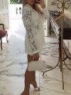 Women's Lapel Lace Cutout Coat