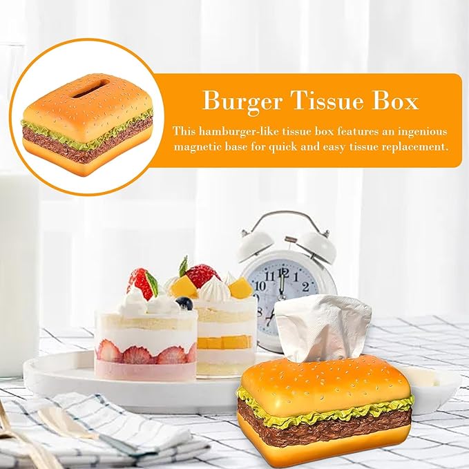 🔥Last Day Promotion - 60% OFF🎁🍔Funny Hamburger Magnetic Tissue Box📦