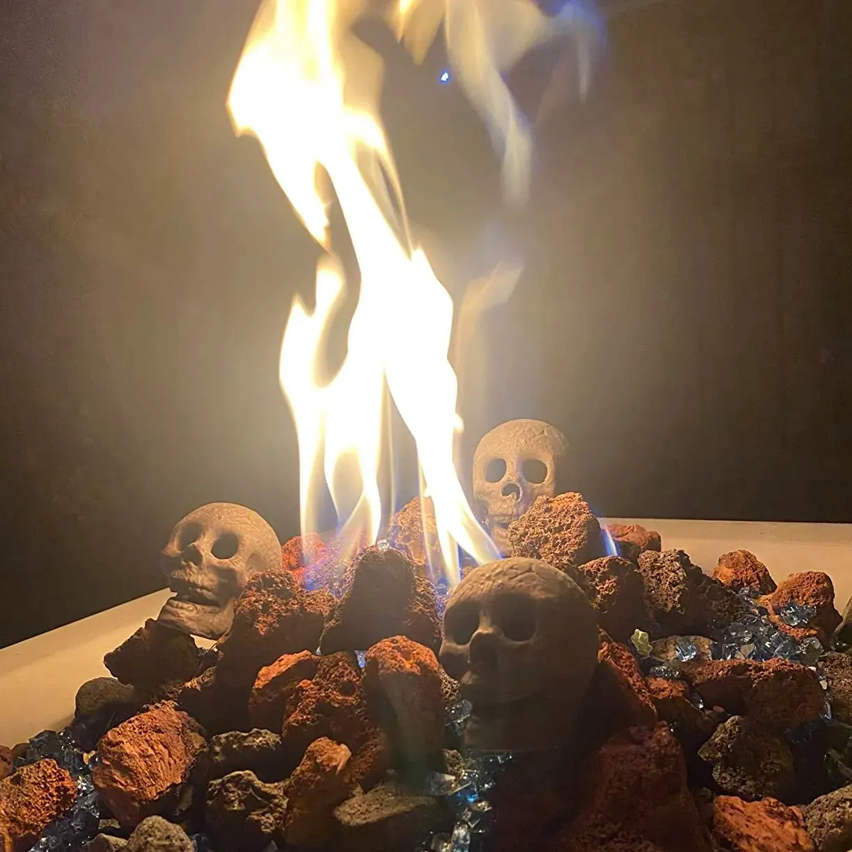 🎃2023 Early Halloween Hot Sale🔥 - Ceramic Fireproof Fire Pit Skull 💀 - BUY 2 GET 1 FREE