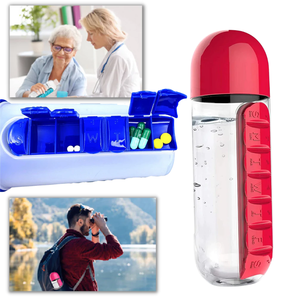 (🌲Early Christmas Sale- SAVE 48% OFF)Pill&vitamin Organizer Water Bottle(BUY 2 GET FREE SHIPPING)