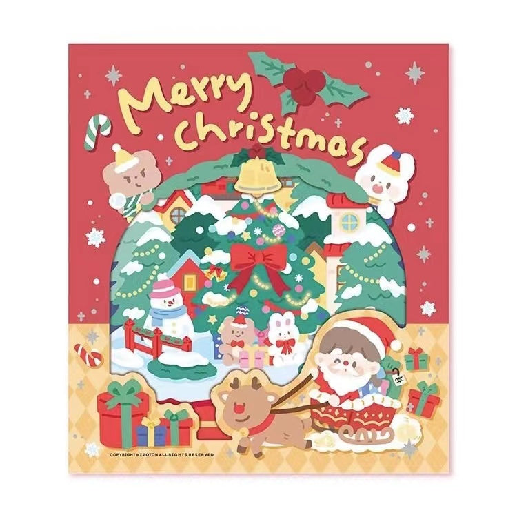 DIY Merry Christmas Sticker Scene Card