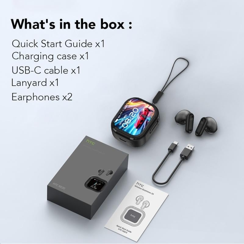 🔥HTC NE20 Bluetooth 5.4 Earphones🌀 LED Display High Fidelity Waterproof Wireless Earphones