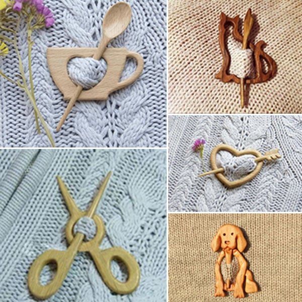 🔥LAST DAY 50% OFF🔥Brooch pin with wooden animal pattern (sweater clip)