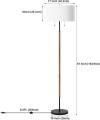 2-Light Floor Lamp, Mid Century Floor Lamp with White Fabric Shade, Standing Lamp Tall Lamp for Living Room Bedroom, 3 Color Temperatures 9W Bulb Include