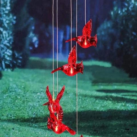 Solar Cardinal Wind Chime Light-Buy 2 Free Shipping