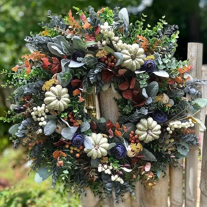 🔥Last Day 49% Off🔥Pumpkins Ranunculus Wreath Fall Decor