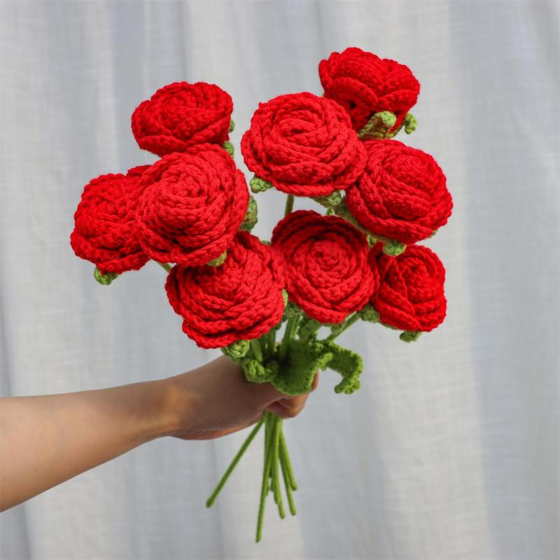 3 Counts Creative DiY  Handwoven Knitted Faux Rose Flower