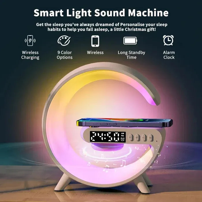 🎄Christmas Sales - 50% OFF🎅Multifunctional Bluetooth Speaker-Colorful Atmosphere Light Wireless Charging and Clock All-in-one Machine