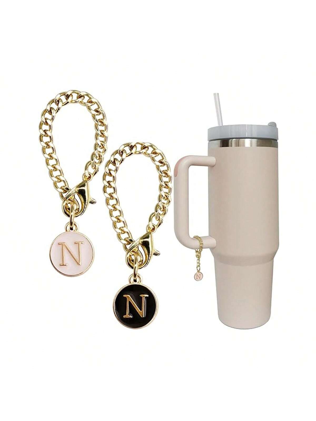 Letter Charm Accessories for  Cup 2PCS Initial Name ID Personalized Handle Charm for  Tumbler