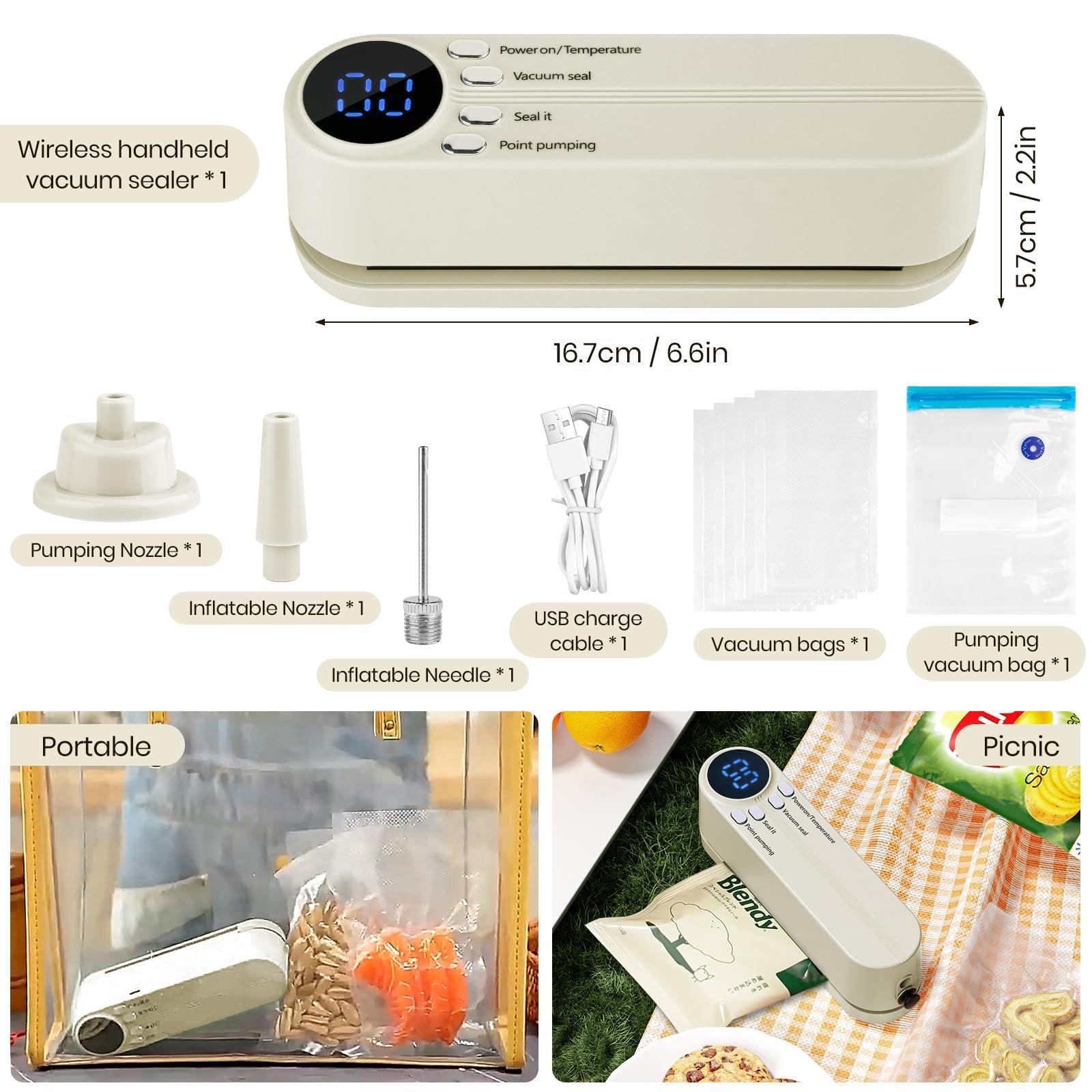 💥LAST DAY SALE 50% OFF💥3-in-1 Cordless Mini Vacuum Sealer⚡BUY 2 FREE SHIPPING