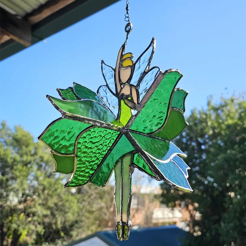 Dancing Lady Stained Glass Spinner