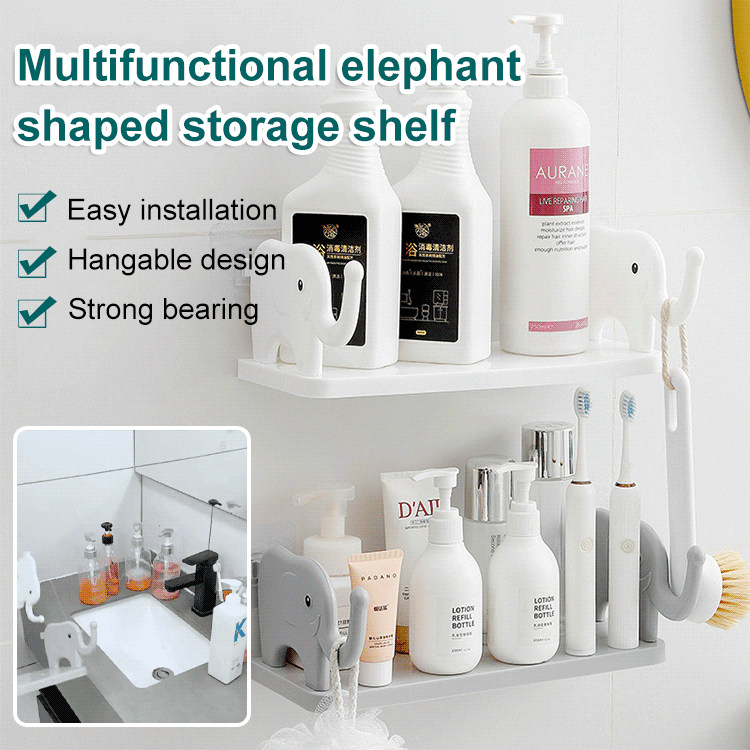 🔥(Last Day 50% OFF)🔥 2 in 1 Multifunctional Cute Elephant Shape Storage Rack🔥 Buy 3 Get 1 Free & Free Shipping