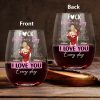 Personalized Couples Stemless Wine Glass