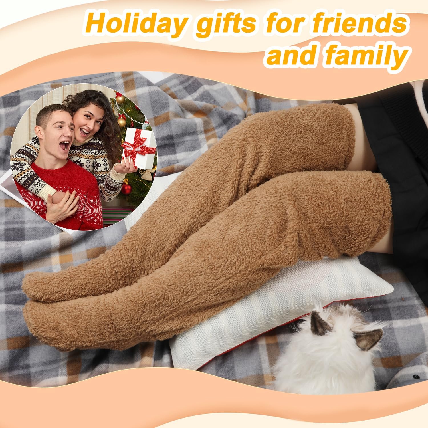 (🌲EARLY CHRISTMAS SALE - 49% OFF) Over Knee Fuzzy Plush Stockings