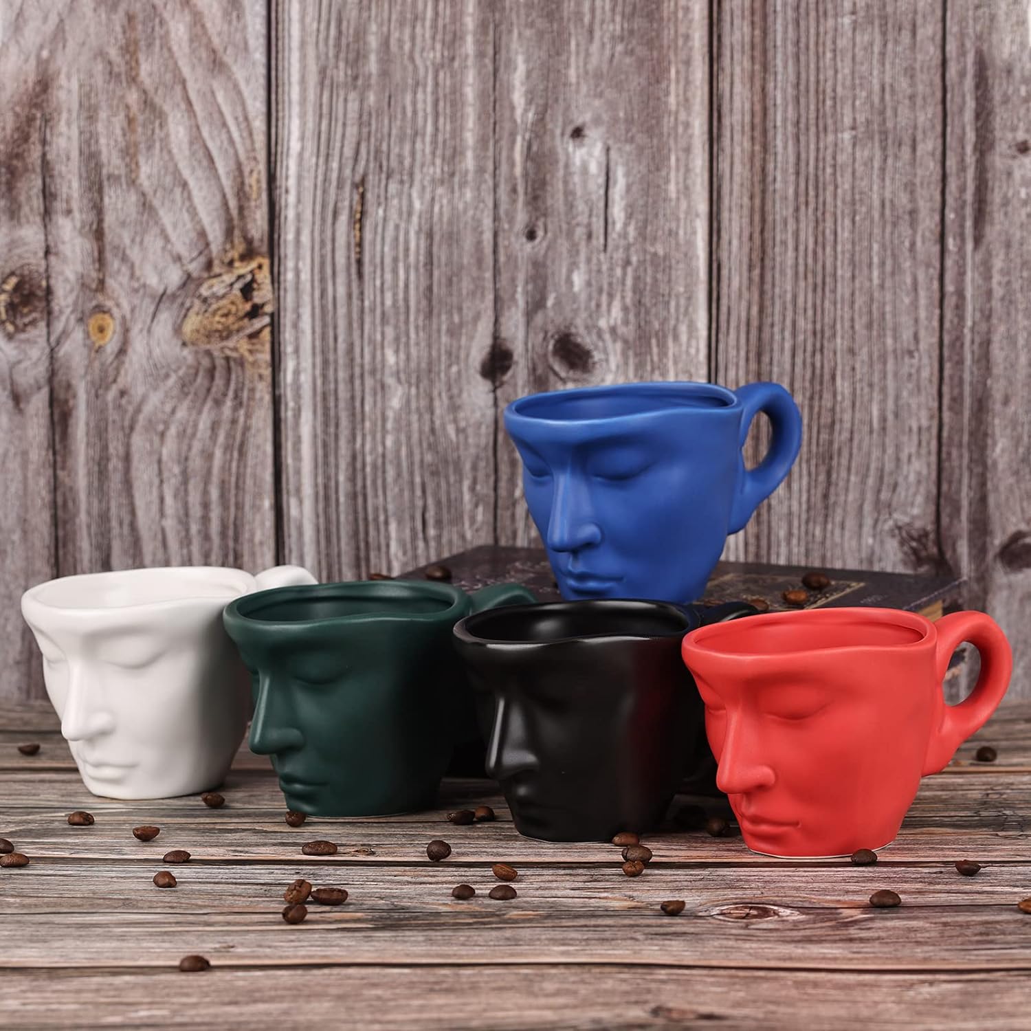 🔥Last Day Promotion - 50% OFF🎁 Tea Cup and Saucer Set Ceramic Kissing Couple Coffee Mug Set with Spoon Face Coffee Cup Unique Teacup and Saucer Birthday🎂 Creative Gift