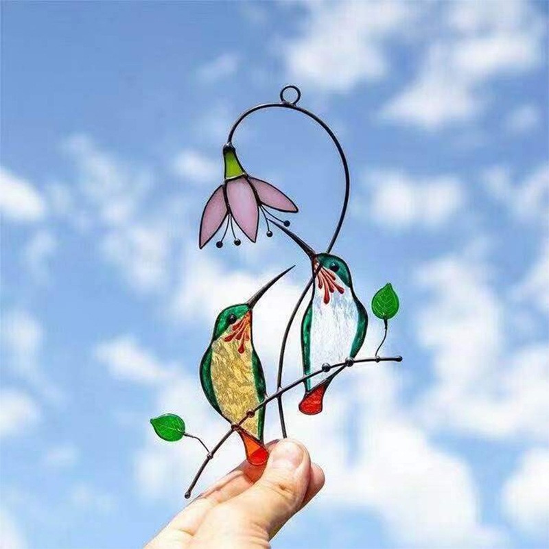 🎁Last Day 70% OFF -🐦Stained Hummingbird stained glass window hangings