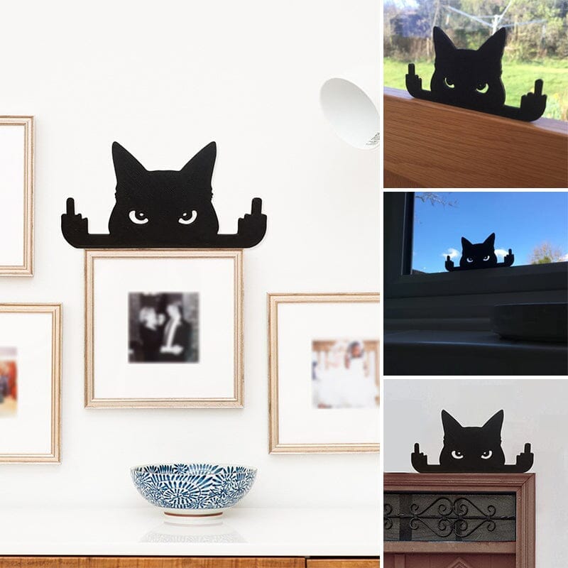 (🔥Last Day Promotion-60%OFF)Black Peeping Cat Ornament(Buy 2 Save $5)