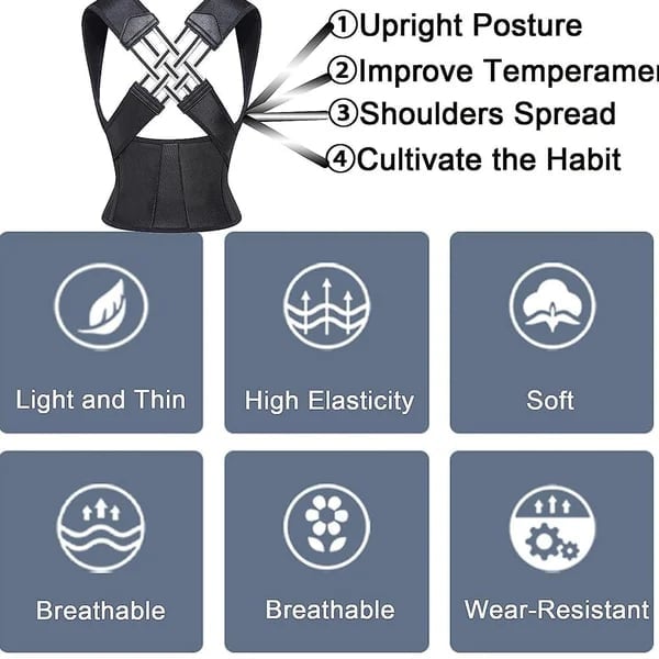 (🎉Last Day Promotion 50% OFF) Adjustable Back Posture Belt Office Home Gym Unisex - Buy 2 Get Extra 15% OFF & Free Shipping