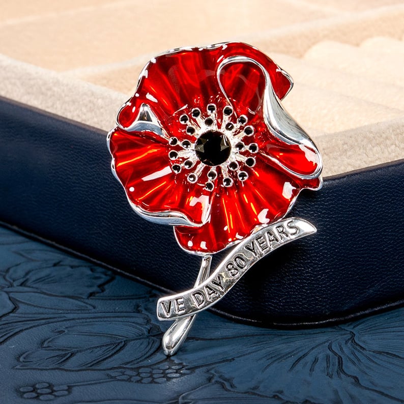 VE Day 80 Poppy Brooch