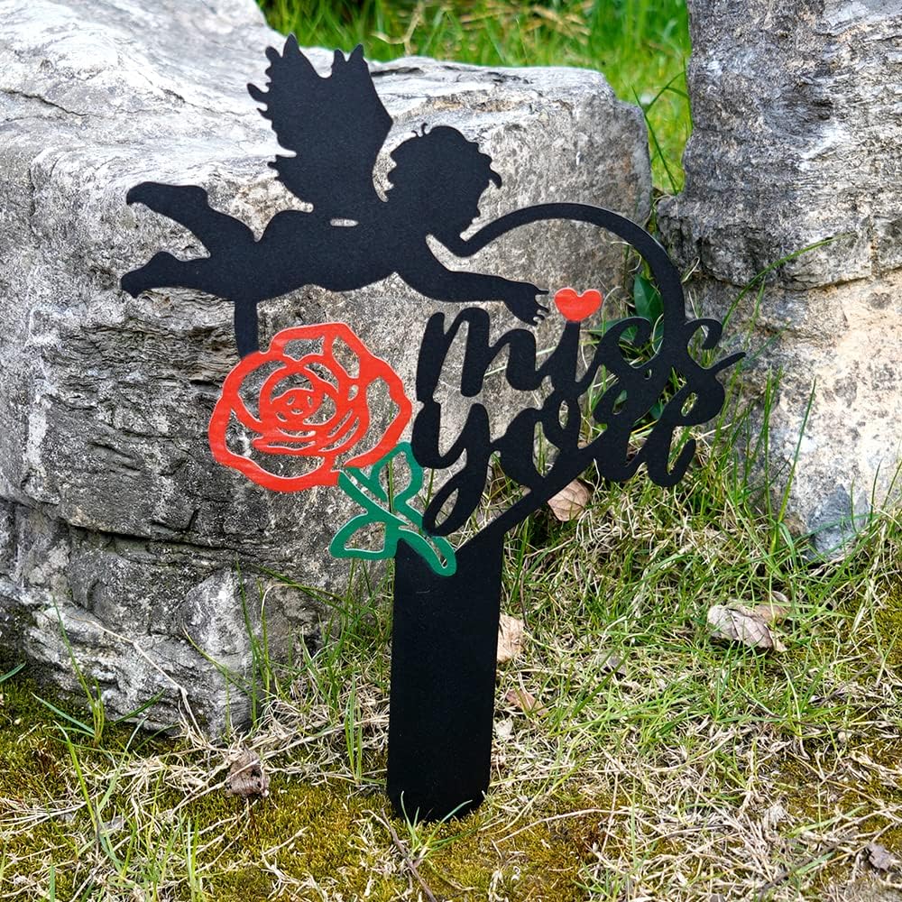 🐦Metal Cardinal Cemetery Memorial Stake💖