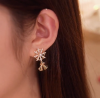 Snowflakes And Lovely Small Bell Zirconia Earrings