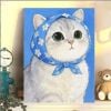 DIY Oil Painting Scarf Kitten Series（Solid wood frame）